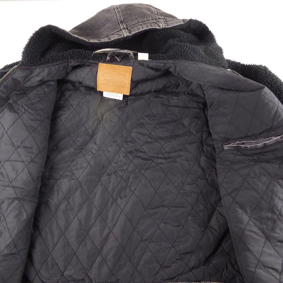 Levi’s Premium Faux Sherpa Sleeves Hybrid Denim Trucker Jacket w Hood NWT - Picture 6 of 12